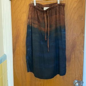 Anthropologie cloth & stone brown and blue ombré skirt size small
